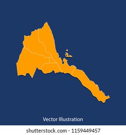 Eritrea map - High detailed color map of Eritrea. flat design style, clean and modern.Vector illustration eps 10