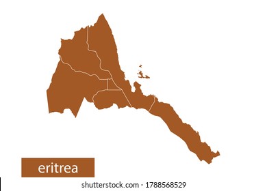 eritrea map High Detailed on white background. Abstract design vector illustration eps 10. Orange color.