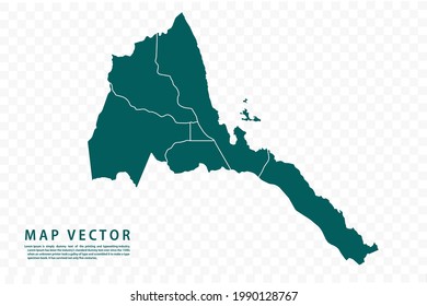 Eritrea Karte hoch detailliert auf weißem Hintergrund. Abstraktes Design, Vektorgrafik eps10