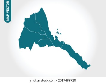 Eritrea map High Detailed on white background. Abstract design vector illustration eps 10