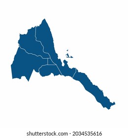 Eritrea map High Detailed on white background. Abstract design vector illustration eps 10
