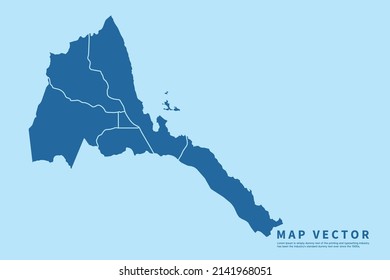Eritrea map High Detailed on blue sky background. Abstract design vector illustration eps 10