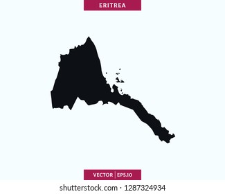 Eritrea Map. High Detailed Silhouette Map In Soft Background - Vector.