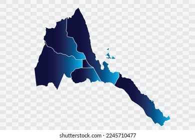 Eritrea Map indigo Color on White Background quality files   png