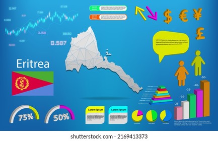 eritrea map info graphics - charts, symbols, elements and icons collection. Detailed eritrea map with High quality business infographic elements.