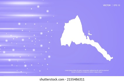 Eritrea-Karte einzeln auf violettem Hintergrund. Vektorgrafik.
