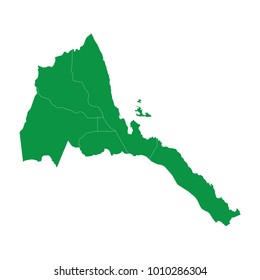 Eritrea map isolated on transparent background. high detailed Green map of Eritrea. Vector illustration eps 10. 
