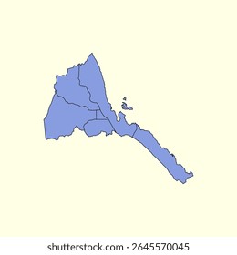 Eritrea map isolated on white background. Eritrea outline map. Simple icon design. Vector illustration