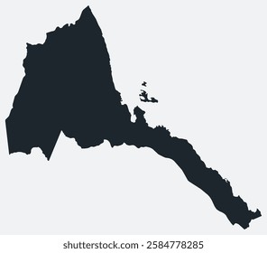 Eritrea map. Just a simple border map. Shape of the country. Flat blank Eritrea outline. Vector boundary illustration.