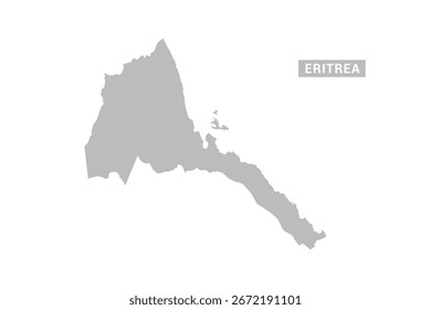 Eritrea map - Minimal Flat Vector Illustration in Black and Gray, Isolated on White Background, Ideal for Infographics, Educational Use, Reports, and Presentations.
