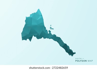 Eritrea Karte - Polygon Stil Vektorgrafik in blau-grün Low Poly geometrischen Design, moderne minimale Silhouette.
