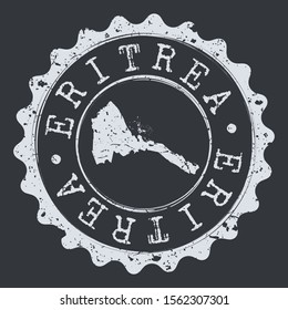 Eritrea Map Seal. Silhouette Postal Passport Stamp. Round Vector Icon Postmark.