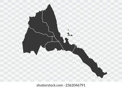 Eritrea Map Shadow Color on White Background quality files Png