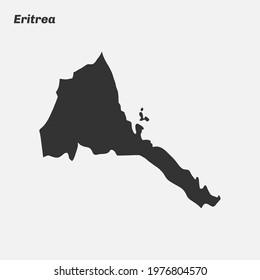 Eritrea map silhouette. Vector illustration.