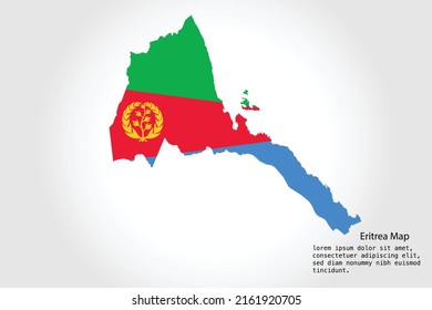 Eritrea Map stripes. Vector illustration Color on White Backgound