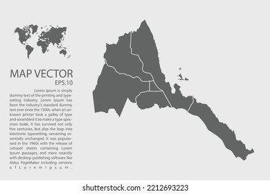 Eritrea map vector, Abstract design vector illustration Eps 10. High Detailed on white background.