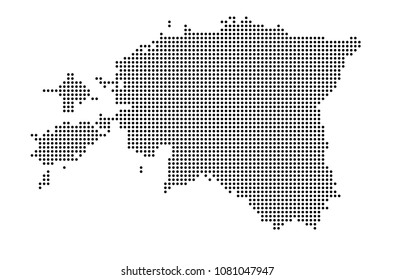 Eritrea map vector. map dotted silhouette with black dots on a white background. Vector illustration eps 10.