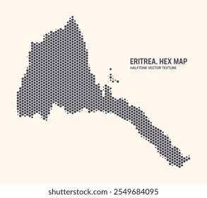 Eritreia Mapa Vetor Hexagonal Meio-Tom Padrão Isolar No Fundo De Luz. Textura Hex em forma de um mapa da Eritreia. Mapa do Contorno Militar Tecnológico Moderno da Eritreia para Projetos de Design ou Negócios