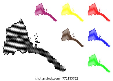Eritrea map vector illustration, scribble sketch State of Eritrea