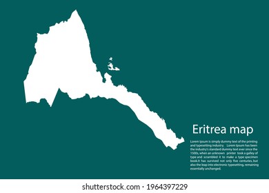 Eritrea map vector, isolated on Green  background