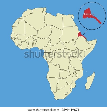 Eritrea Map Vector. silhouette illustration of vector map isolated on map of Africa. African continent state