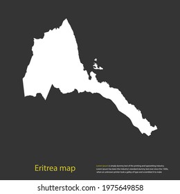 Eritrea map white color High Detailed on dark background. Abstract design vector illustration eps 10