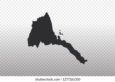 Eritrea Map - World Map International vector template isolated on transparent background - Vector illustration eps 10