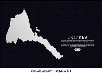 Eritrea Map - World Map International vector template with White Color isolated on hexagon background - Vector illustration eps 10
