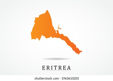 Eritrea Map - World Map International vector template with Orange gradient color isolated on white background - Vector illustration eps 10