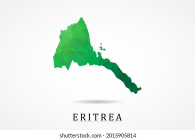 Eritrea Map - World Map International vector template, low polygon style with green color isolated on white background - Vector illustration eps 10