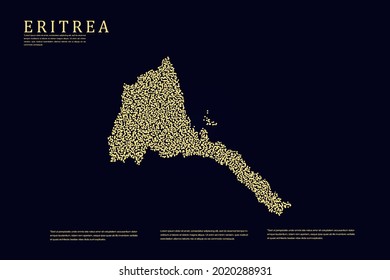 Mapa de Eritrea - Mapa Mundial Plantilla vectorial internacional con rejilla de oro sobre fondo oscuro para banner, sitio web, infografía, educación - Ilustración vectorial 10