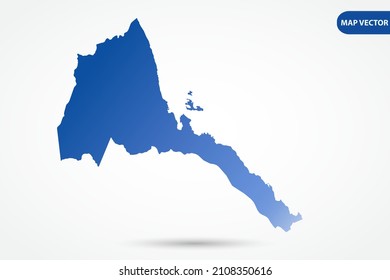 Eritrea Map - World Map International vector template with Blue gradient color isolated on white background for design, education, website, infographic - Vector illustration eps 10