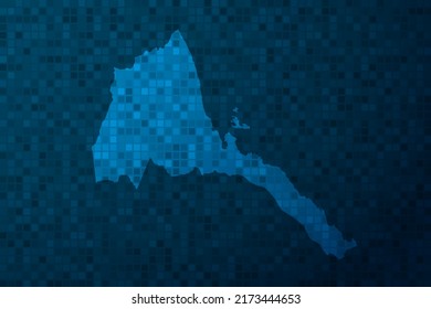 Eritrea Map - World Map international vector template with technology style isolated on blue pixel background for education, design, website, infographic - Vector illustration eps 10