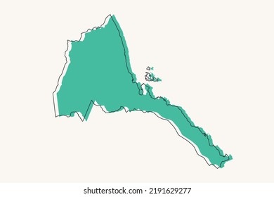 Eritrea Map - World map International vector template with black and green geometric shapes and lines style isolated on white background for design, infographic - Vector illustration eps 10