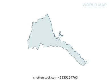 Eritrea Map - World map International vector template with blue stork line and blue geometric shapes isolated on white background for design, infographic, website - Vector illustration eps 10