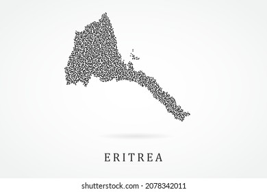 Eritrea Map - World map vector template with Black grid on white background  for education, infographic, design, website, banner - Vector illustration eps 10