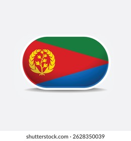 Eritrea national flag button vector