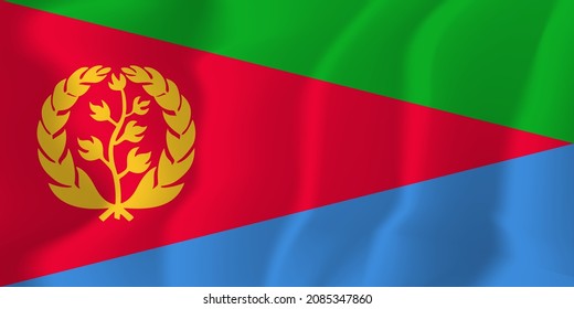 Eritrea national flag soft waving background illustration