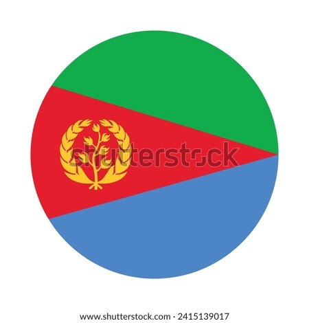 Eritrea national flag vector icon design. Eritrea circle flag. Round of Eritrea flag.
