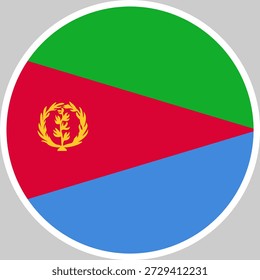 Ilustración vectorial nacional de la bandera de Eritrea en forma de círculo, diseño de alta calidad