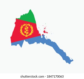 Eritrea National Map with flag illustration