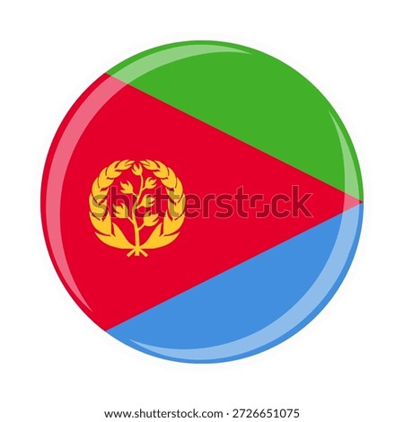 Eritrea national round circle flag emblem official icon