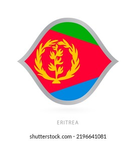 Eritrea national team flag in style for international basketball competitions. Vector sign.