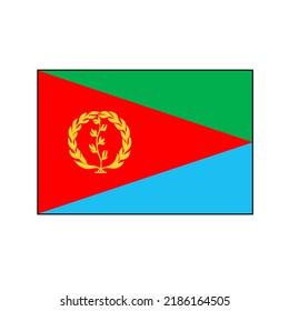 Eritrea official flag icon 400 x 300 size isolated on white background. Official flag. State identity.