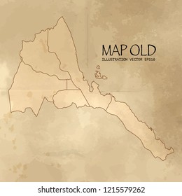eritrea on the map of Balkans in soft grunge and vintage style, like old paper with watercolor painting. VectorEPS10