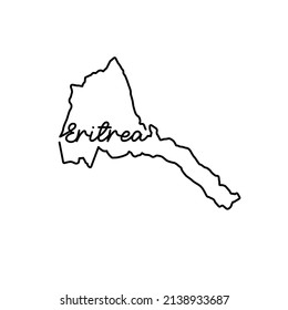 Eritrea outline map with the handwritten country name. Continuous line drawing of patriotic home sign. A love for a small homeland. T-shirt print idea. Vector illustration.