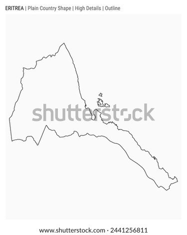 Eritrea plain country map. High Details. Outline style. Shape of Eritrea. Vector illustration. Stok fotoğraf © 