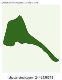 Eritrea plain country map. Low Details. Solid style. Shape of Eritrea. Vector illustration.