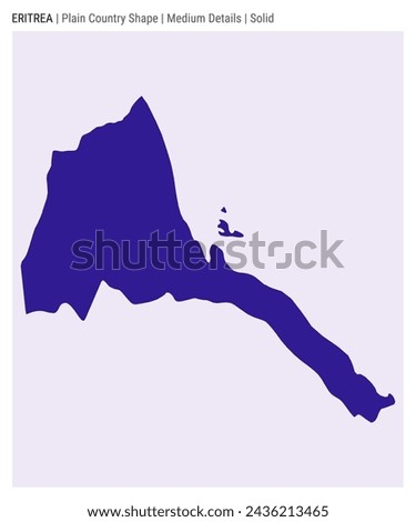 Eritrea plain country map. Medium Details. Solid style. Shape of Eritrea. Vector illustration. Stok fotoğraf © 