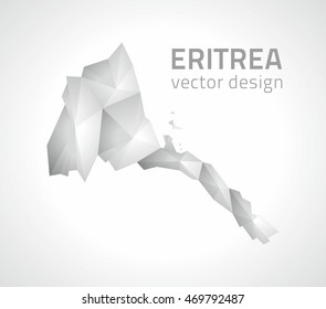 Eritrea polygonal triangle grey vector map